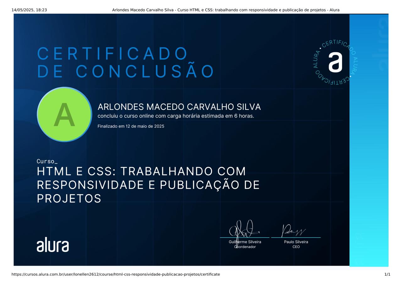 Certificado de HTML