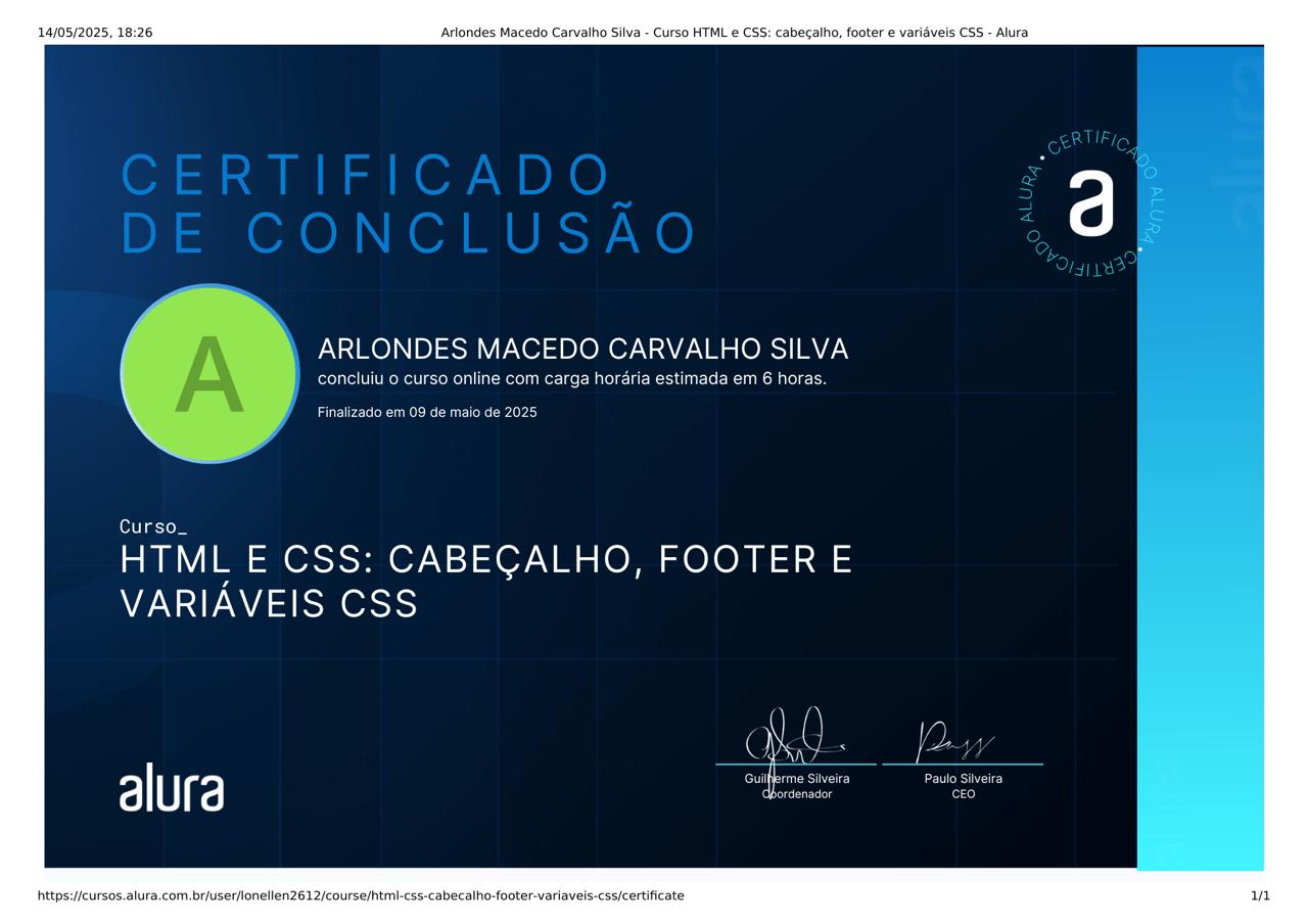 Certificado de HTML