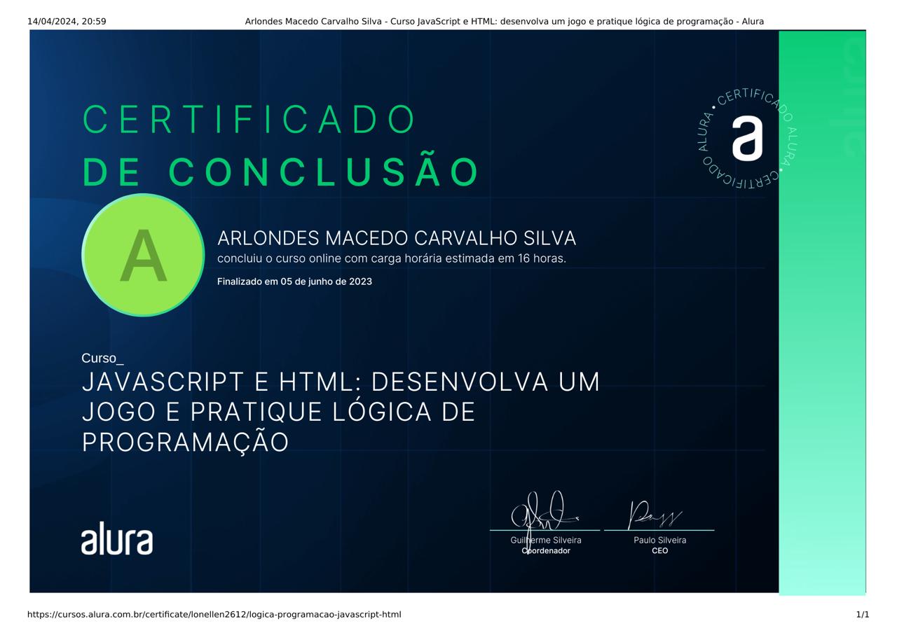 Certificado de HTML